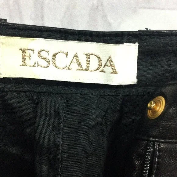 Escada Black Lamb Leather Pants